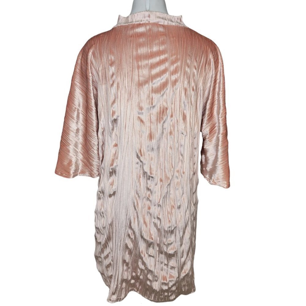 Missguided Crushed Velvet Tunic Top Size 4 Bell Sleeve - Picture 4 of 8